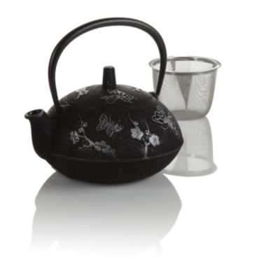 Teavana Black Butterfly Cast Iron Teapot